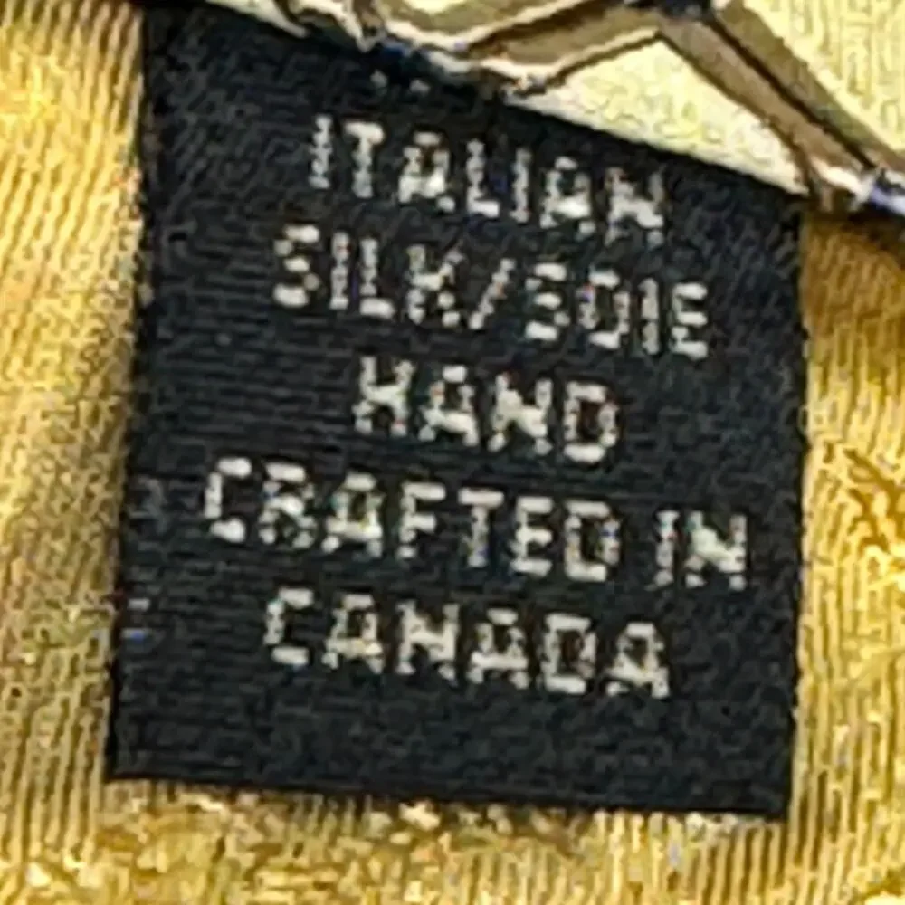 Dior Signature Italian Silk‎ Tie Hand crafted in Canada, Vintage gold checked